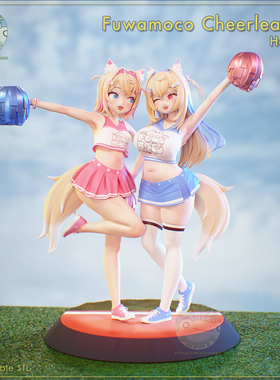 虚拟主播 Fuwawa 和Mococo Pikky版 已分件 3D模型Stl文件