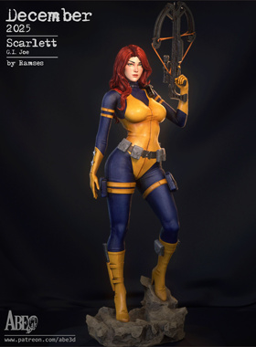 《特种部队》红发女郎(双头雕含支撑)Abe版 已分件 3D模型Stl文件