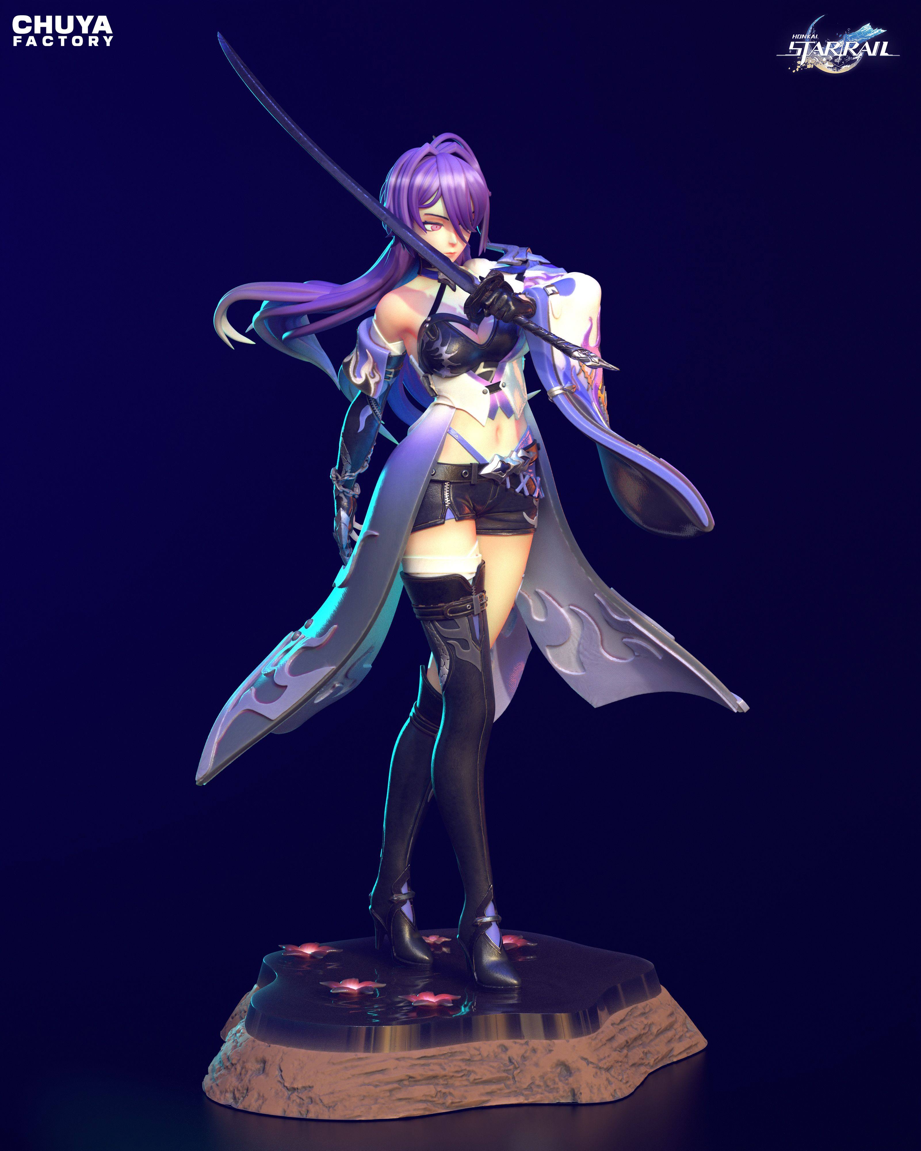 《崩坏》雷电忘川守芽衣(含支撑) Chuya版 已分件 3D模型Stl文件