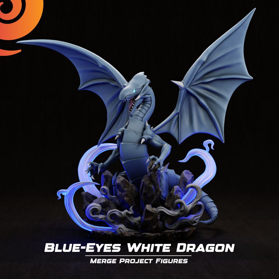 《游戏王》青眼白龙(含支撑) Merge版 已分件 3D模型Stl文件