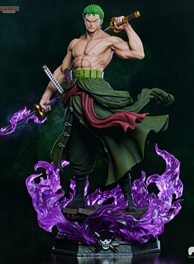 《航海王》罗罗诺亚·佐罗(支撑) Tanuki版 已分件 3D模型Stl文件