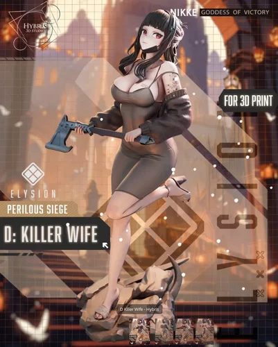 胜利女神D:杀手妻子(含支撑) Hybris版‌ ‌已分件 3D模型Stl文件