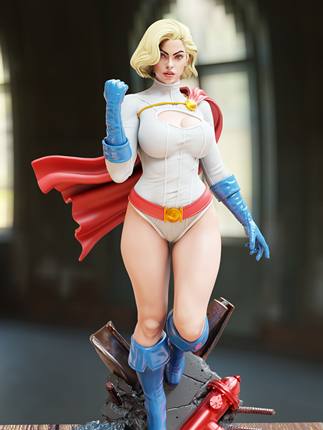 DC漫画旗下的超级英雄 神力女孩(双体版)  已分件 3D模型stl文件