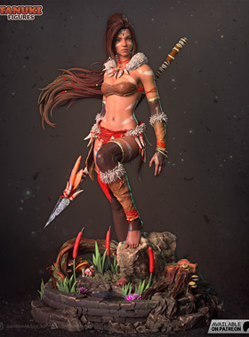 《英雄联盟》狂野女猎手(含支撑) Tanuki版 已分件 3D模型Stl文件