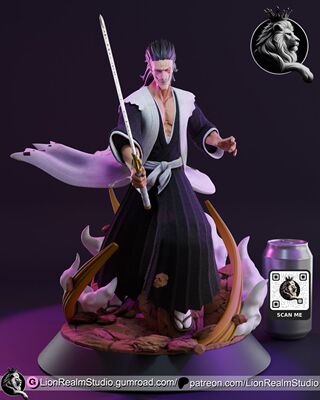 漫画《死神》% 更木剑八  已分件 3D模型stl文件