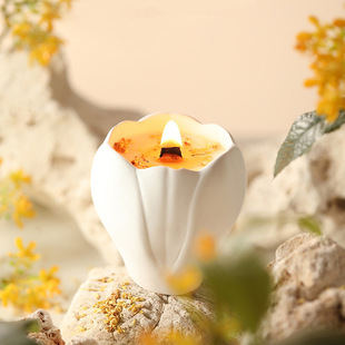 香薰蜡烛礼盒玉兰花杯高级感香氛摆件持久留香装饰伴手礼物送朋友