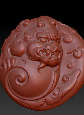 扫描大师手工雕刻图 貔貅立体图 stl立体圆雕图 貔貅s0055