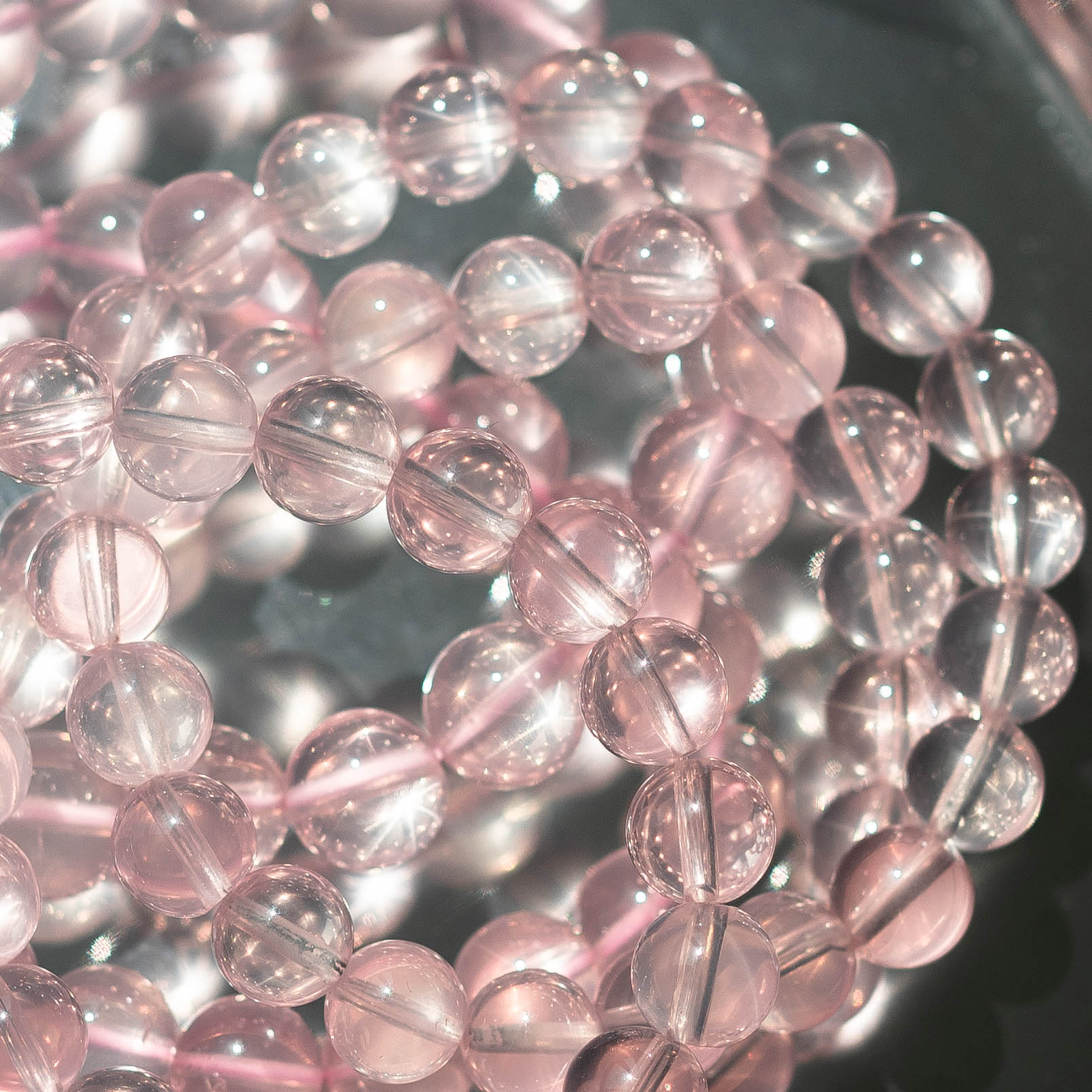 10a天然莫桑比克星光粉色粉晶手链女芙蓉石粉水晶手串送闺蜜礼物