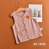 婴儿马甲春夏季 男童女童宝宝单层纯棉纱布小背心坎肩棉麻外穿 薄款