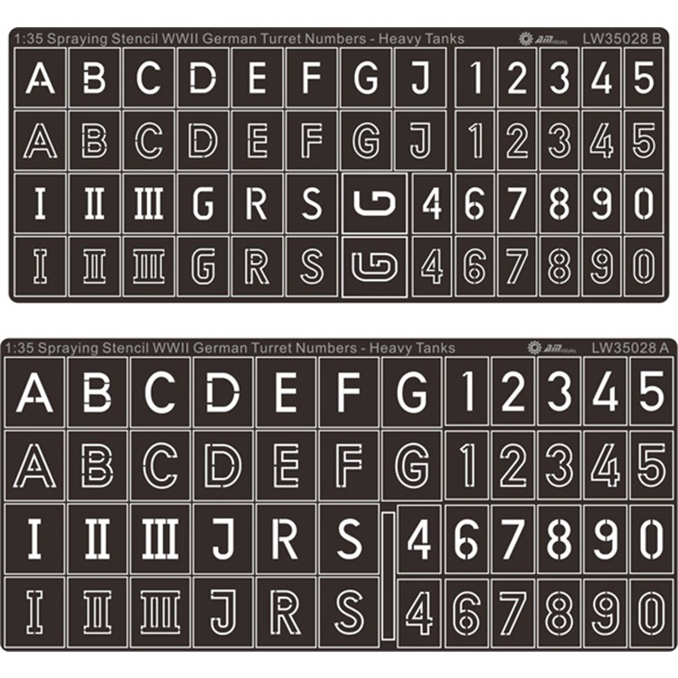 津卫模谷 联合LW35028 1/35德军大号数字及字母漏喷模板 拼装模型 模玩/动漫/周边/娃圈三坑/桌游 坦克/战车/武器模型 原图主图