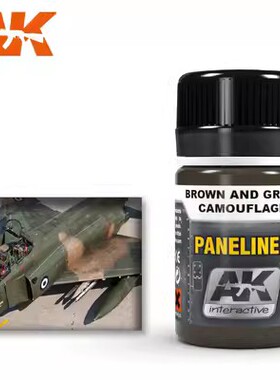 津卫模谷 西班牙AK2071 褐色和绿色飞机迷彩面板线效果表现液旧化