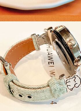 适用华为watch4pro手表gt5GT3扎染布艺小狗细款表带运动gt2荣耀ES