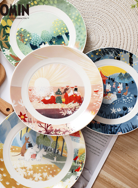 Cola Bebe 日本moomin姆明亚美史力奇陶瓷餐盘儿童早餐盘进口餐具