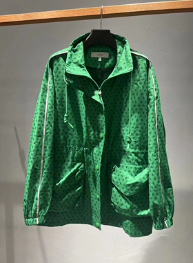 N.Paia/恩派雅正品国内代购绿色宽松外套百搭风衣XNIPA1208AG