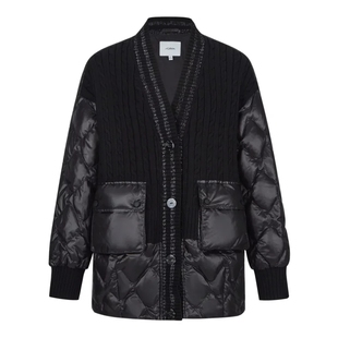 N.Paia恩派雅正品国内代毛织相拼夹葱纱线菱格羽绒服XNIIAY901Aw