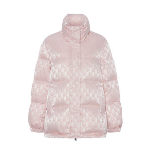 DOUBLOVE贝爱国内代购珠光老花羽绒服外套90白鸭绒DPIAAY106AF