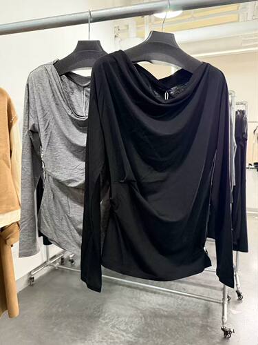 N.PAIA恩派雅荡领修身打底衫露肩长袖上衣针织衫XNKIA5351Ac/aH