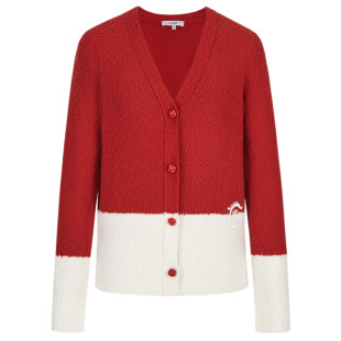 V领针织衫 圈圈纱拼色开衫 XNJPW9101AR 国内代购 Npaia恩派雅正品