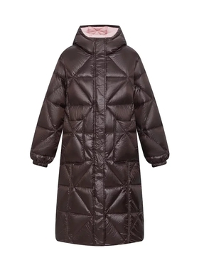 N.PAIA恩派雅正品松花江白鸭绒连帽抽绳中长款羽绒服XNJIAY201aP