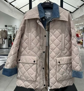 Npaia恩派雅正品国内代牛仔拼接假两件羽绒服大衣外套XNJAAY998AM