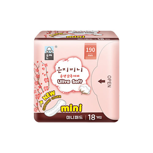 韩国进口EUNJEE/恩芝纯棉超薄迷你巾卫生巾姨妈巾190mm18P
