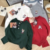 新年礼遇 Pandawarks熊猫纸袋家380g纯棉大毛圈卫衣女内搭2026春