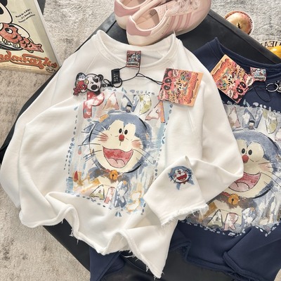 纸袋家毛圈棉卫衣女长袖外套内搭