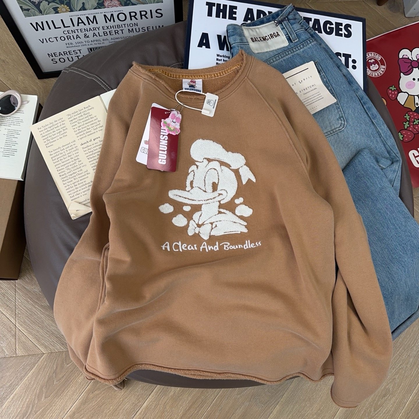 纸袋家纯棉长袖卫衣女秋冬韩版