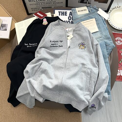 重工刺绣纯棉棒球服外套韩版潮