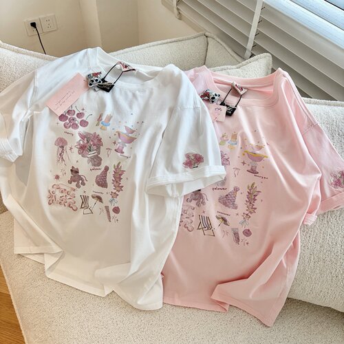 熊猫纸袋家180g纯棉短袖T恤女夏