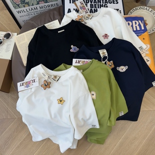 品质Nice T恤 XCstarry星纸袋家高端320g双纱纯棉简约刺绣加厚短袖