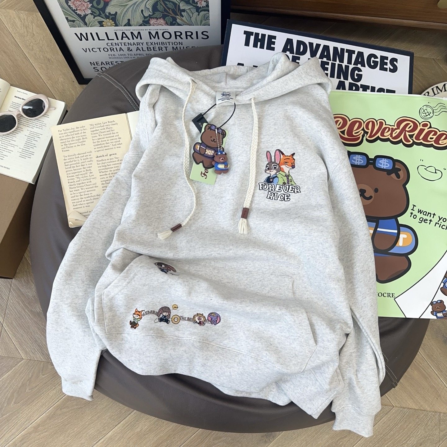 纸袋家纯棉显瘦连帽卫衣女秋冬韩