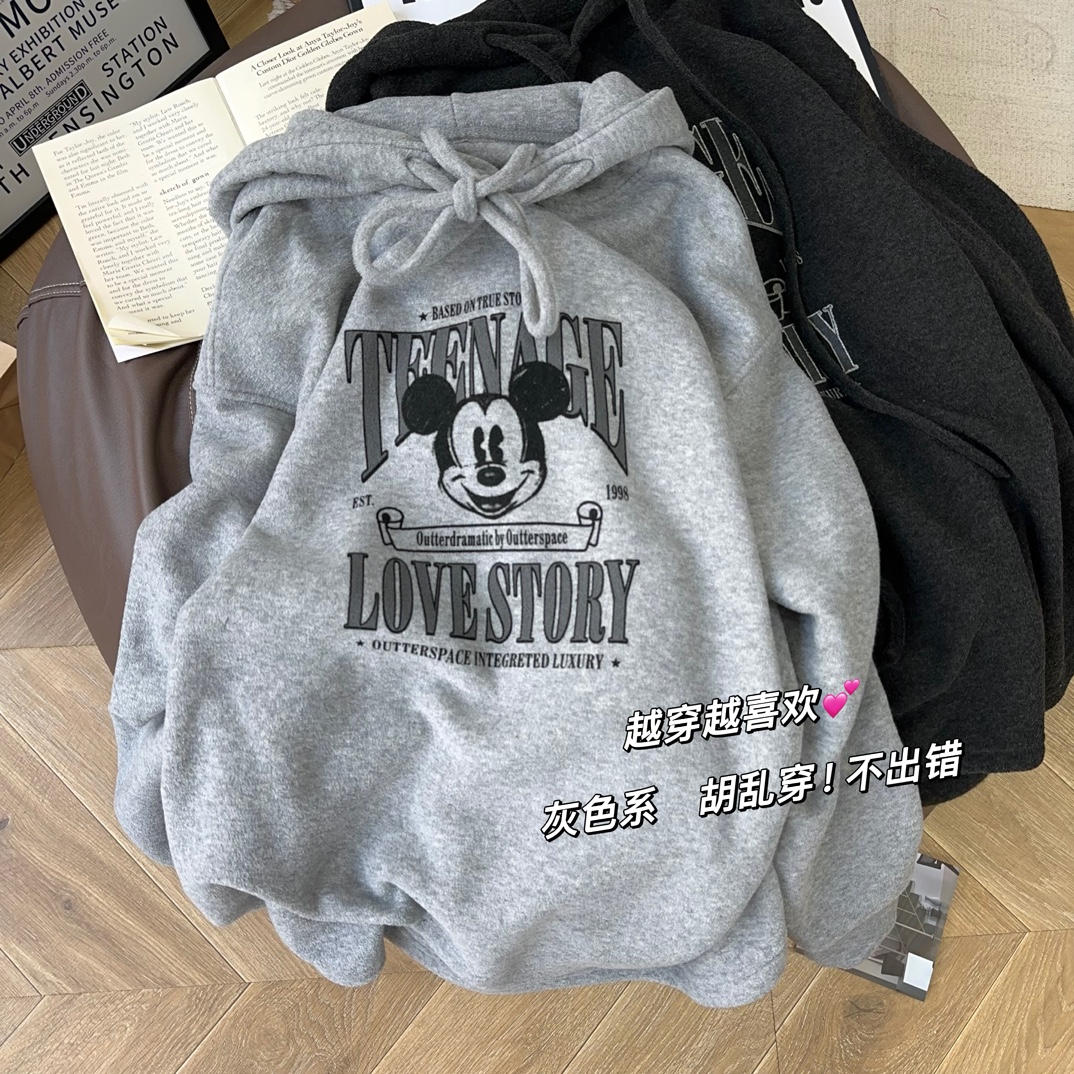 秋冬加厚韩版加绒卫衣女