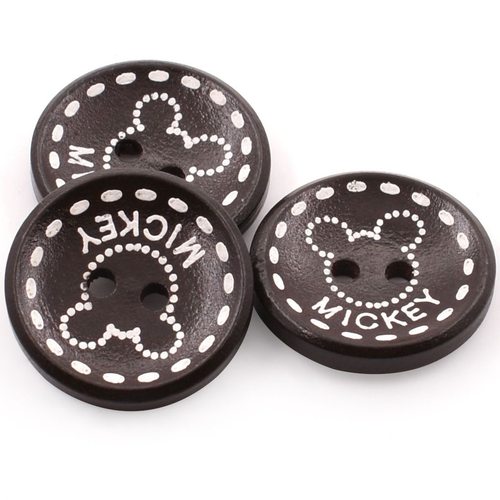 圆形棕色木纽扣可爱儿童毛衣外套