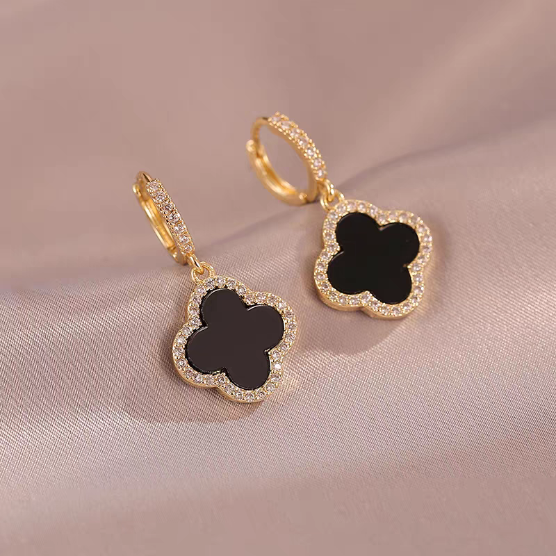 好货推荐四叶草耳环18K金