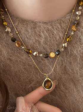 好货推荐美拉德叠戴毛衣链