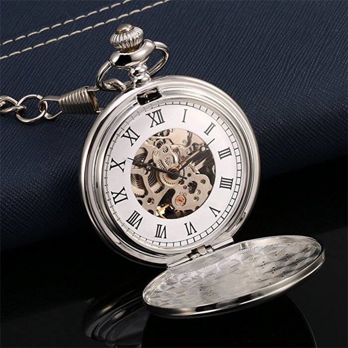 小怀表男女复古翻盖学生吊坠指针式项链表机械罗马怀旧石英表老人