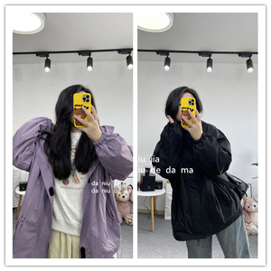 chao实用派的百搭宽松防风冲锋衣两色大牛家大码女装胖MM