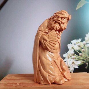 崖柏钟馗天师摆件实木雕刻家居乔迁送礼手把件平安护身传统文玩