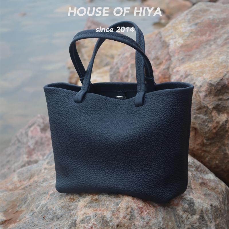 HOUSE OF HIYA小众设计头层牛皮小号百搭休闲通勤手提迷你托特包