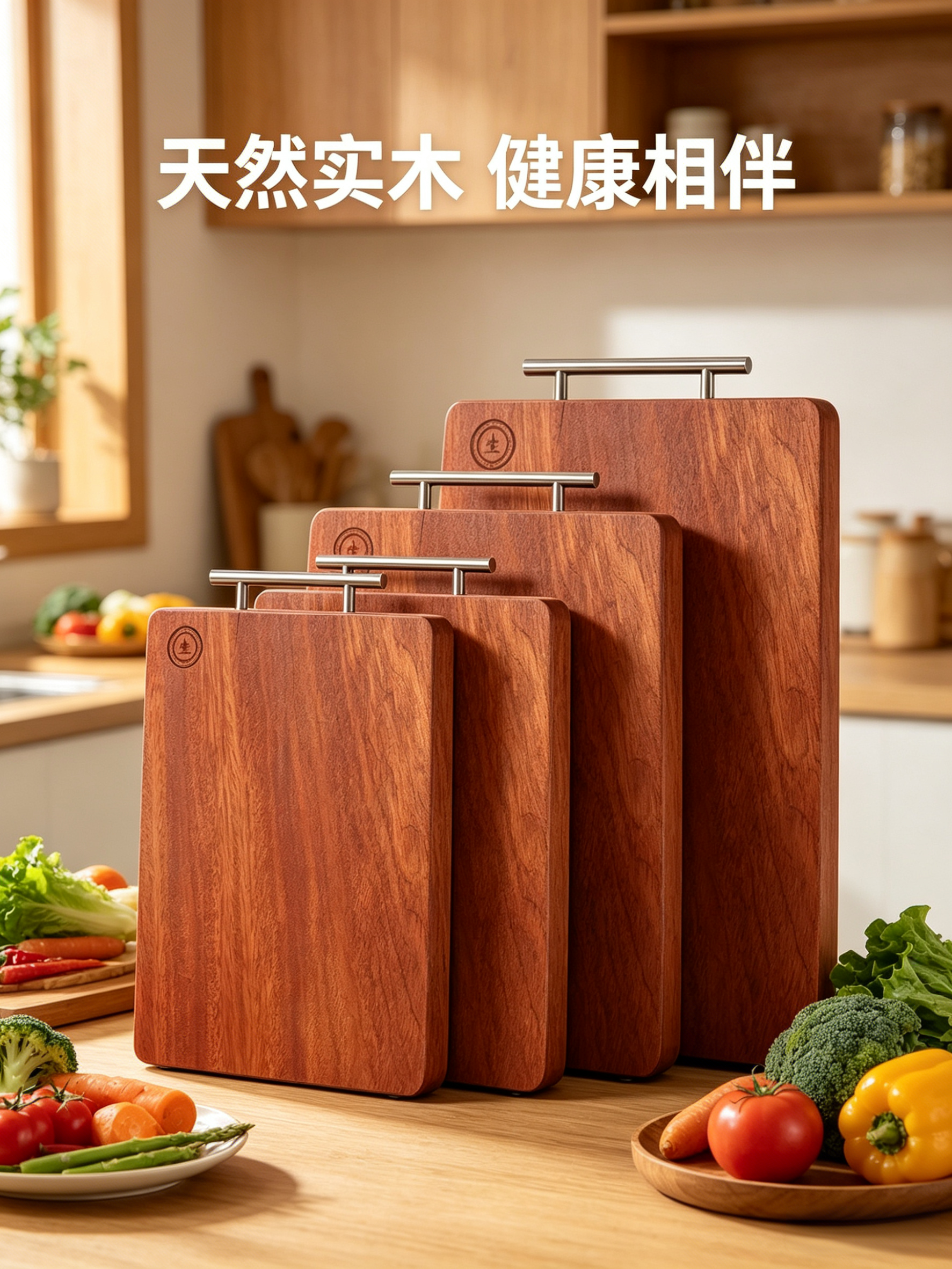 【整块木头】非洲进口整木实木菜板家用防霉厨房切菜板水果砧板