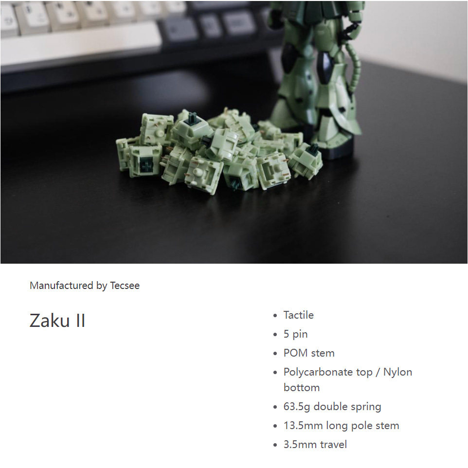 ZAKU II TACTILE SWITCH 63.5G CUSTOMIZED SEGMENT SWITCH BODY SWITCH