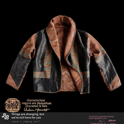 WEIQIN龙骨伯牙局部拼锦棉服