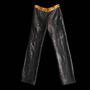 WEIQIN China 全植物全手工金腰万贯财大龟纹香云纱中式长裤