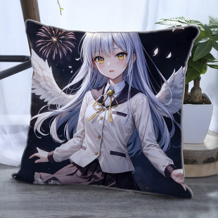 立华奏动漫周边抱枕头靠垫AngelBeats天使橘奏二次元双面图案定