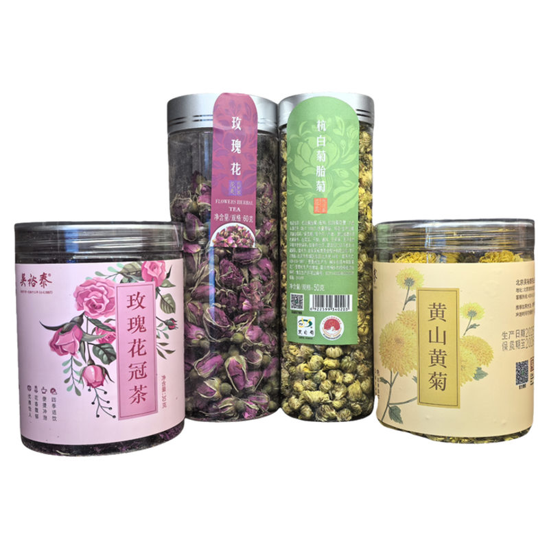 吴裕泰茶叶花草代用茶胎菊杭白菊花正宗黄山黄菊玫瑰花冠决明子
