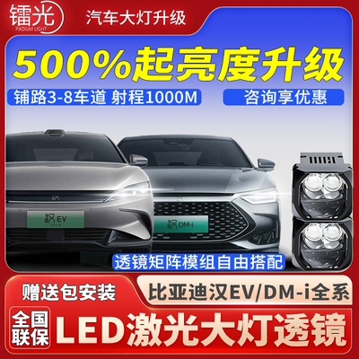 比亚迪汉led激光矩阵大灯透镜