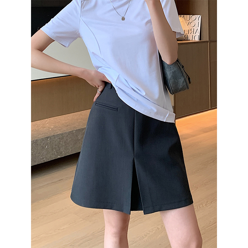 春秋新品设计感高腰灰色显瘦ol西装短裙复古包臀高级气质半身裙女