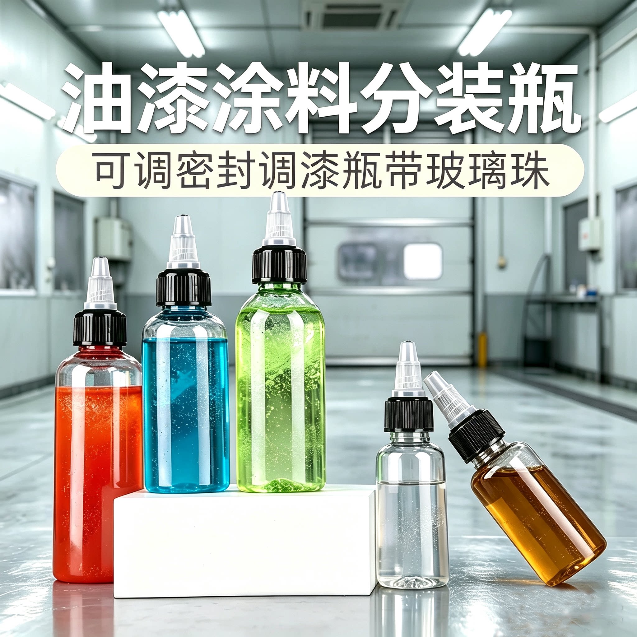 可调密封塑料空瓶分装溶剂瓶油漆调漆混漆耐腐空瓶 30 50 80ml