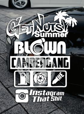 潮牌 JDM后挡风玻璃侧窗车身个性拉花防水车贴改装汽车VW定制贴纸